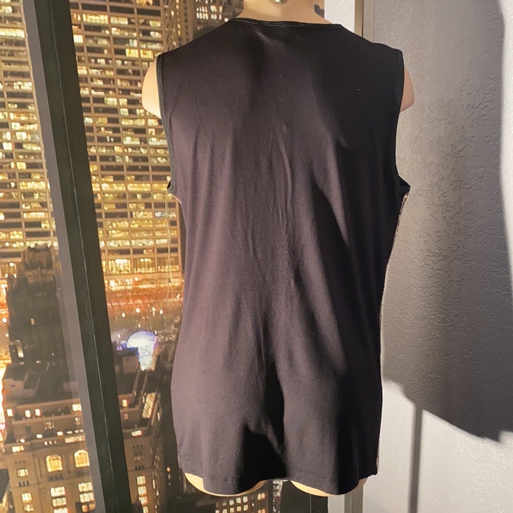 CALVIN KLEIN - NWT - sequin gold tank w black spandex back - L - Picture 15 of 16